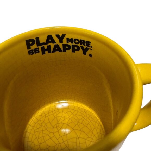 Pompano Isle Casino Ceramic Yellow Mug Cup Play More Be Happy Set of 2 - Picture 8 of 11